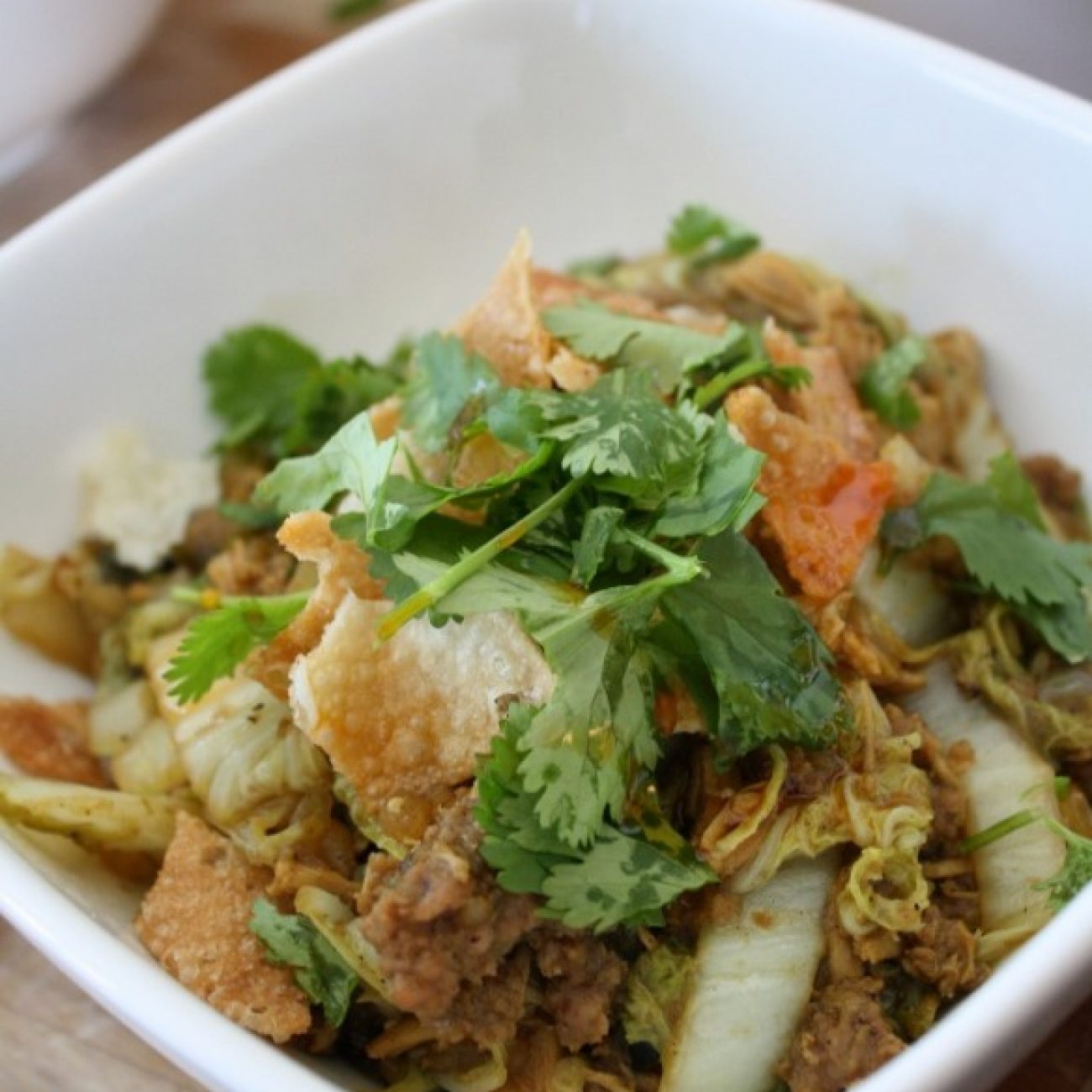 Napa Cabbage with Chicken and Sausage Stir Fry