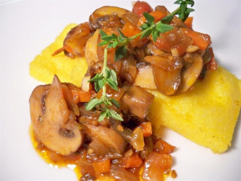 Polenta Gratin with Mushroom Bolognese