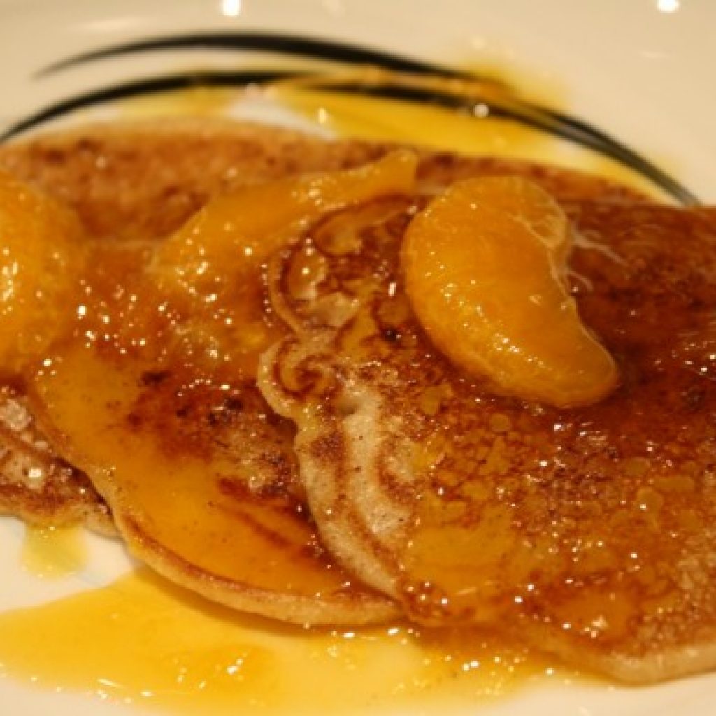 Oranged Glazed no egg no milk Pancakes