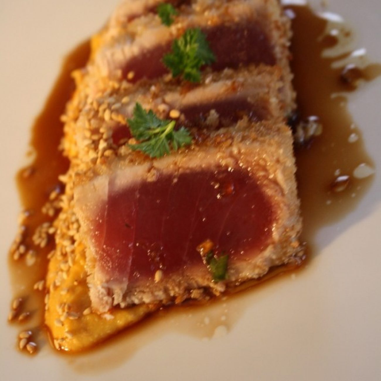 Panko Tuna On Wasabi Sweet Potato