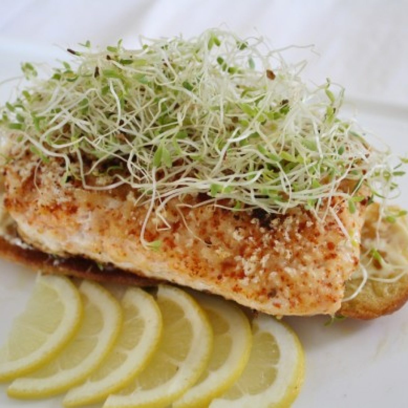 Lemon Sole on Lemon Aioli Toastie (kicked up fish sandwich)