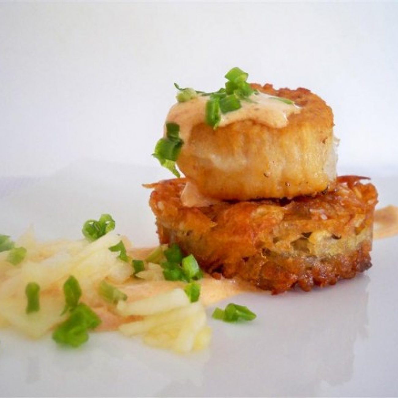 Scallop with Chipolte Cream and honey apples