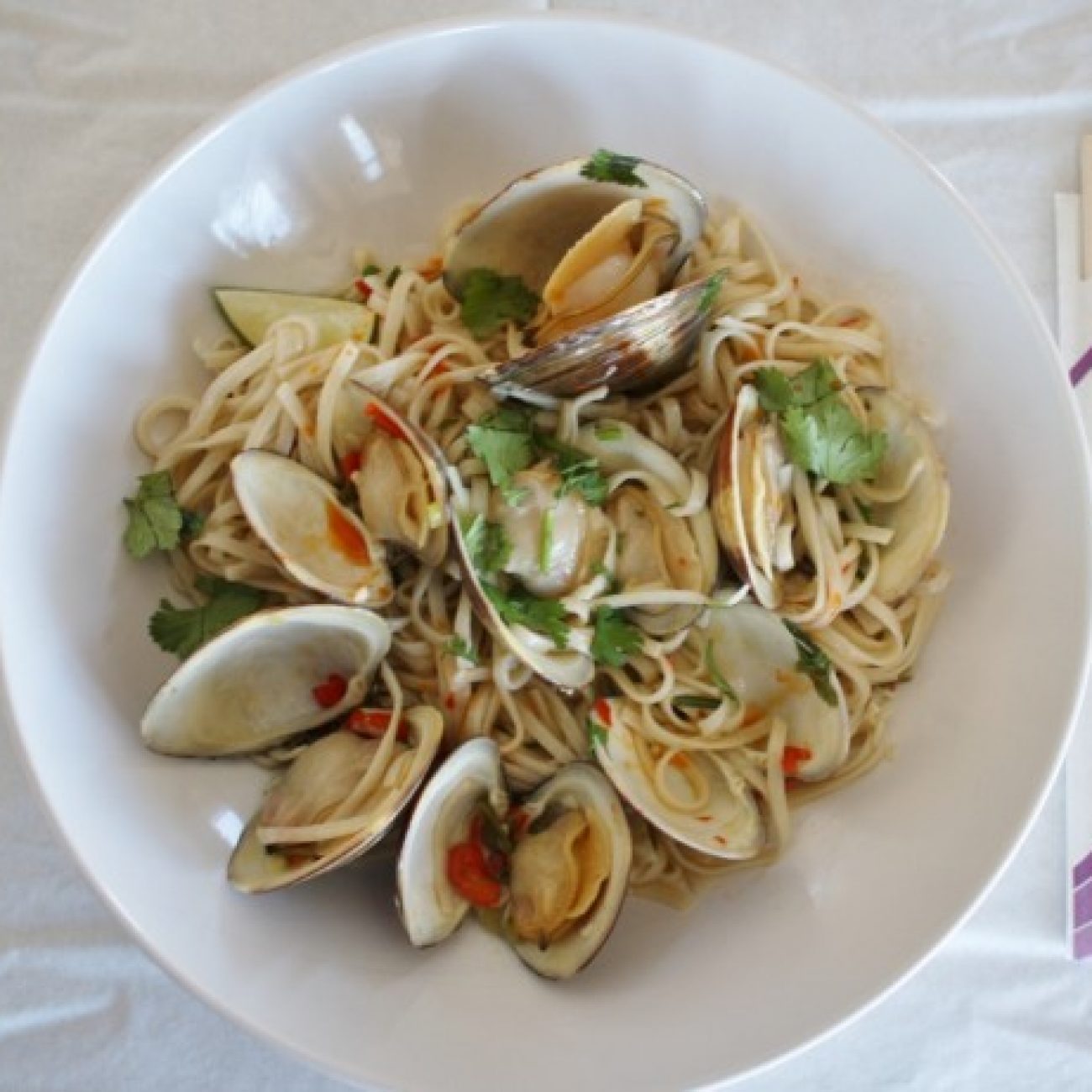 Littlenecks and Udon Noodles