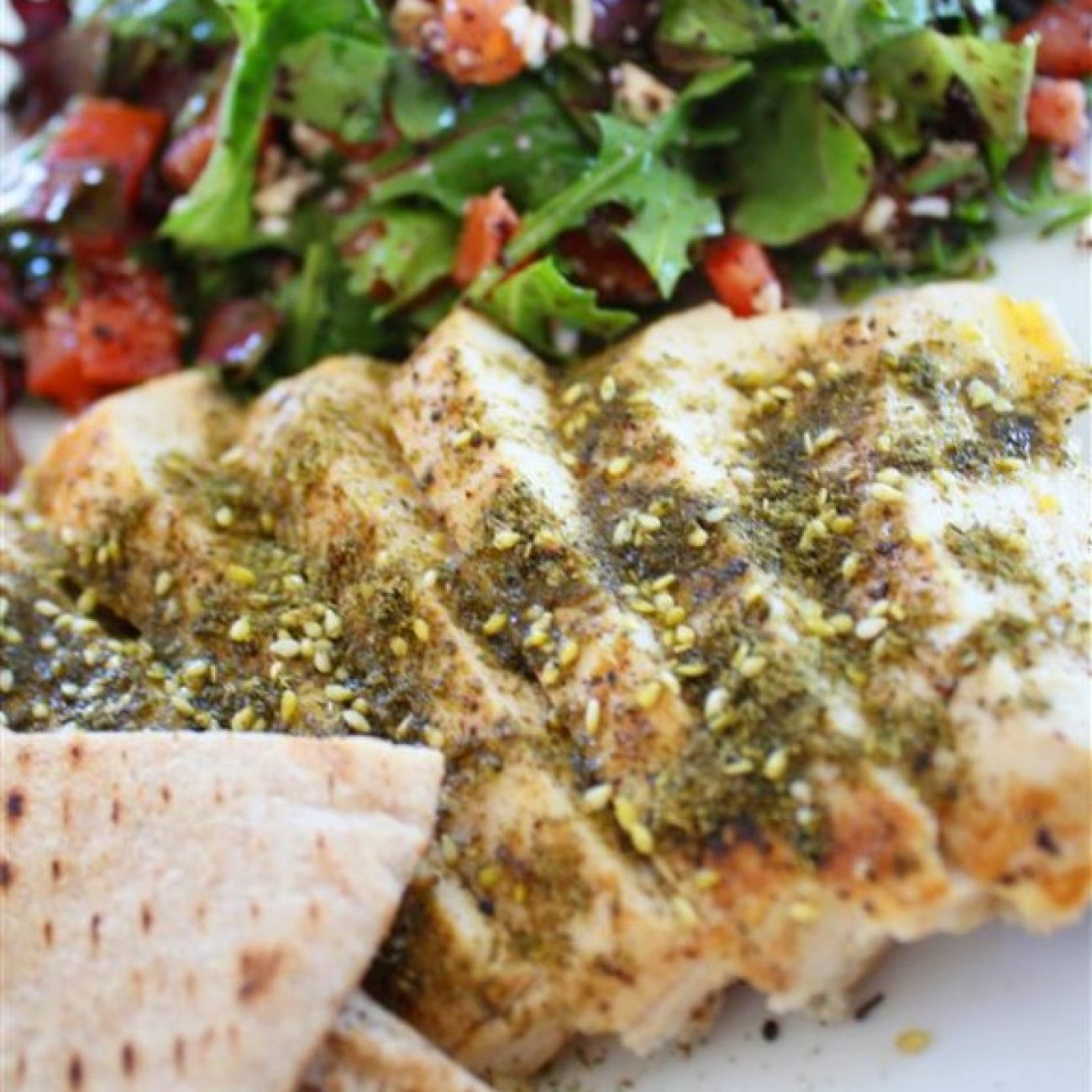 Grilled chicken with Zahtar and Sumac Salad