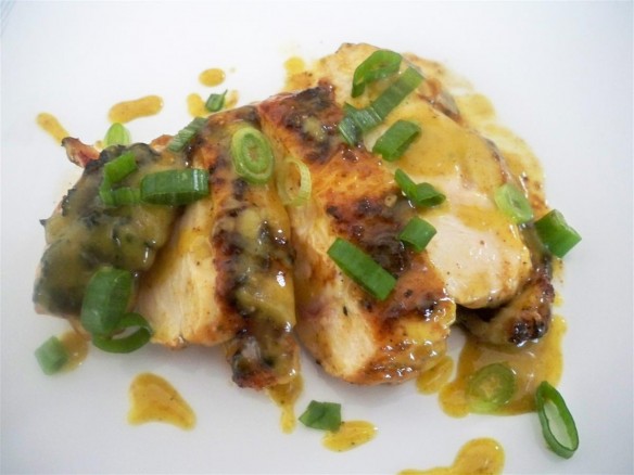 BBQ Spice Rub Grilled Chicken Breast with Black Pepper Mustard Vinaigrette (Custom)
