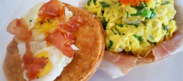 Bennys Breakfast Tart with two kinds of eggs (Custom)