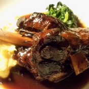 Braised Lamb Shank with Mustard Mash and Sauteed Spinach (Custom)