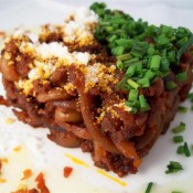 Calamari noodles in spicy tomato sauce (Custom)