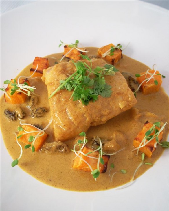 Cod in coconut curry with sweet potato (Custom)