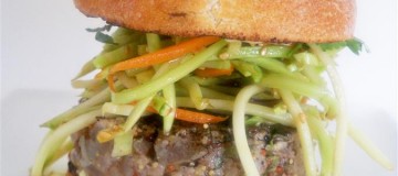 Grilled Tuna Burgers with broccoli Asian slaw (Custom)