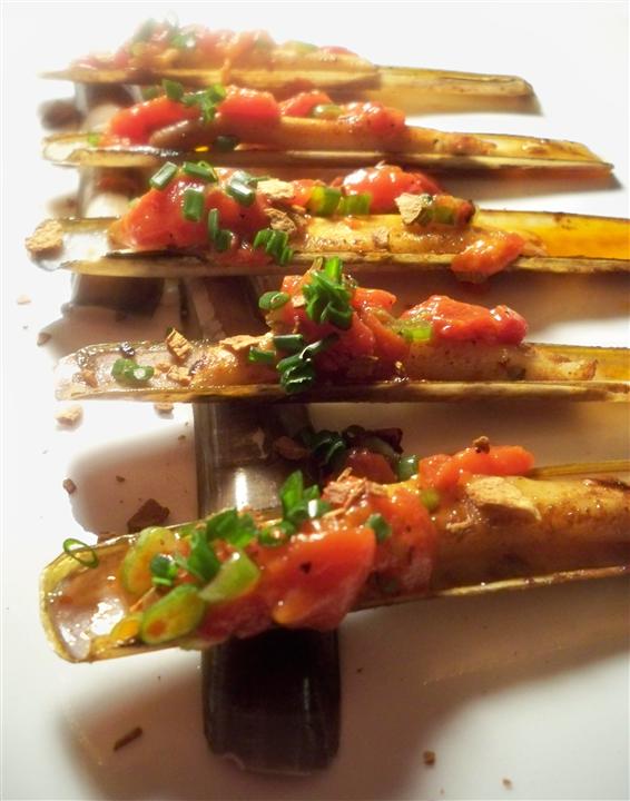 Razor Clams with Piquillo Peppers (Custom)