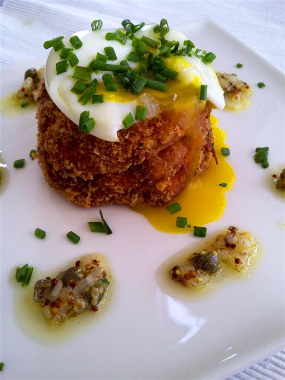 Salmon Cakes with Caper and Shallot Dressing (Custom)
