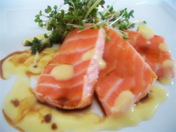 Seared Salmon with Miso Sauce and ponzu (Custom)