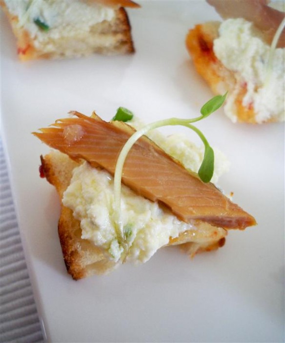 Smoked trout with herb goat cheese (Custom)