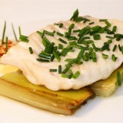 Steamed Cod with braised leeks and lemon mayonaise (Custom)