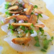 Turbot Sashimi with Spicy Mustard Sauce (Custom)