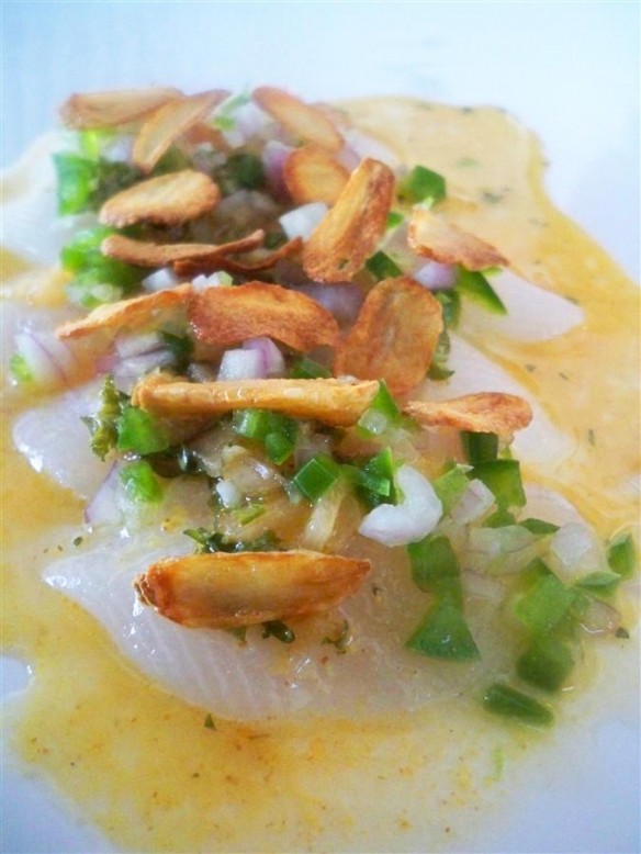 Turbot Sashimi with Spicy Mustard Sauce (Custom)