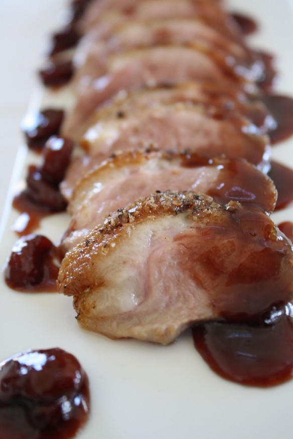 Seared Duck Breast with Port Wine Cherry Sauce