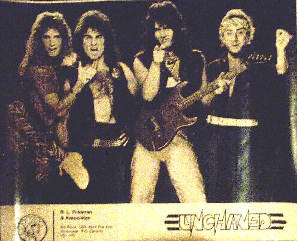 Randy Bailey, Tony Melitza, Benny Doro and Tim Steinrock in an early Unchained publicity photograph.
