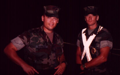 Two uniformed men photographed during the trip.