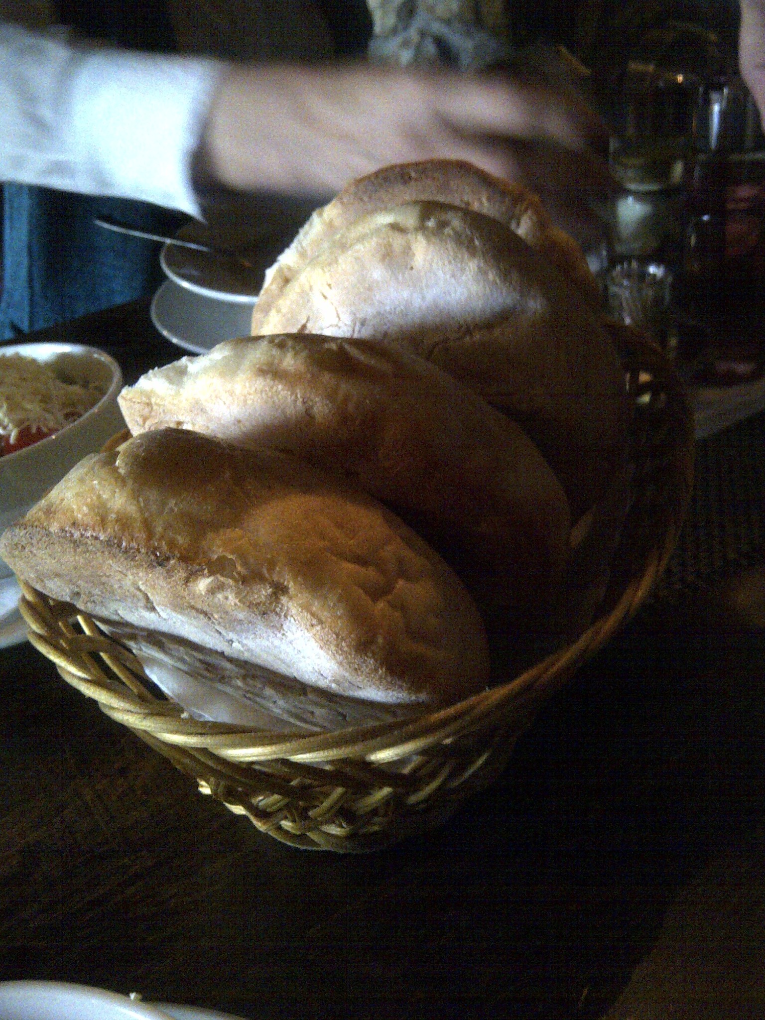 A basket of rustic bread
