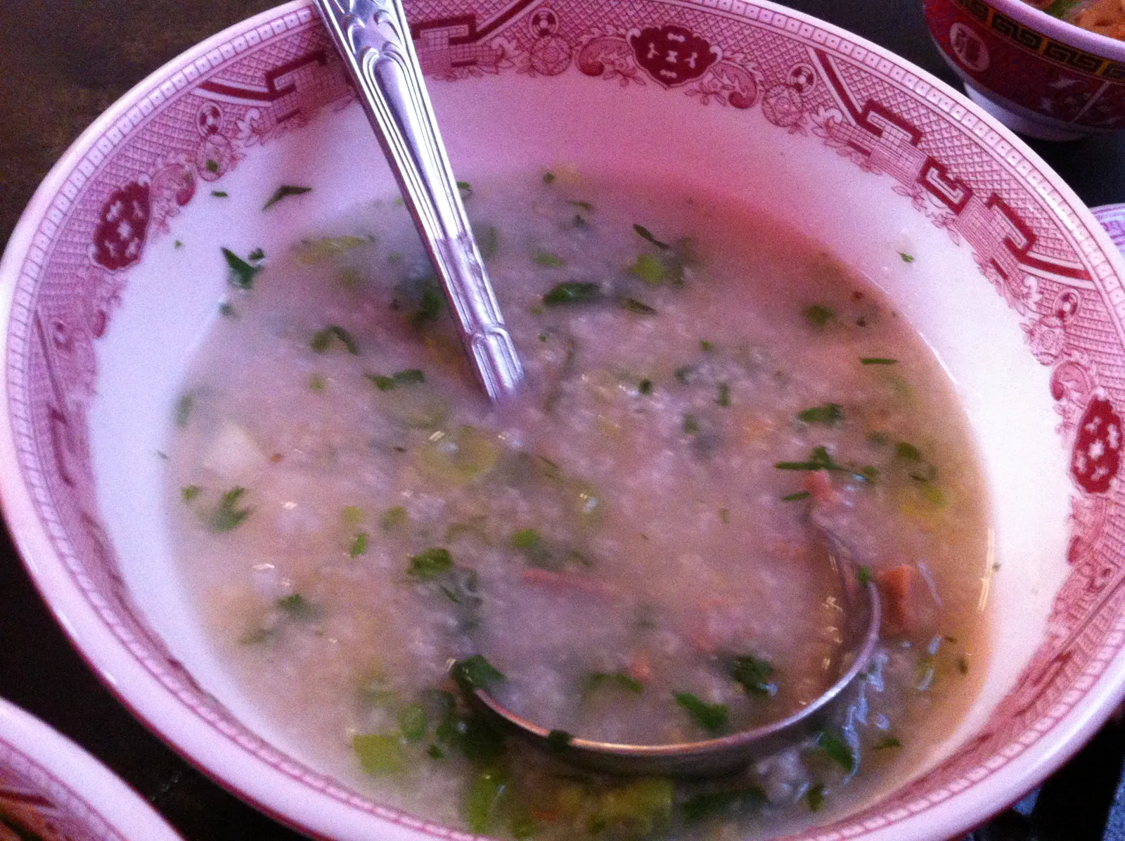 Close view of the rice porridge