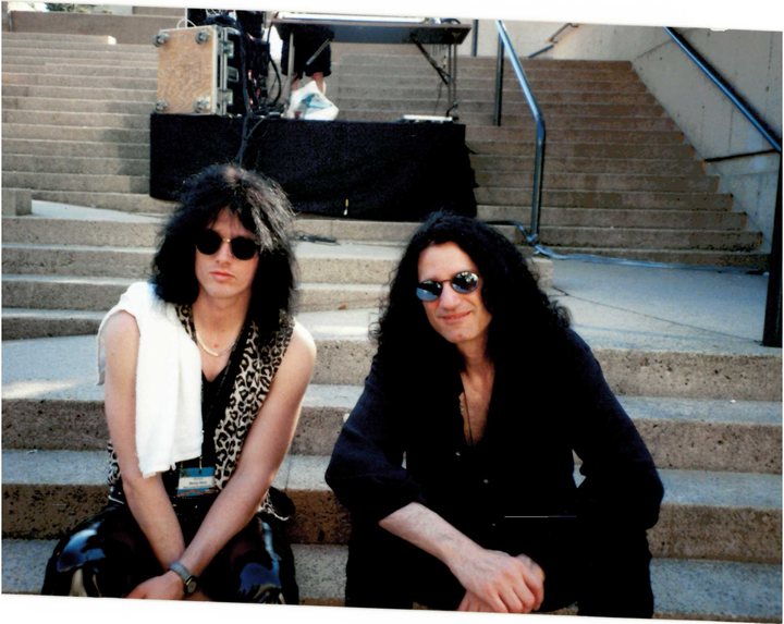Benny Doro and Bruce Kulick seated together at Music West ’97