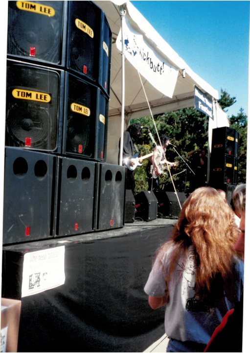 View toward the festival stage and speaker stack
