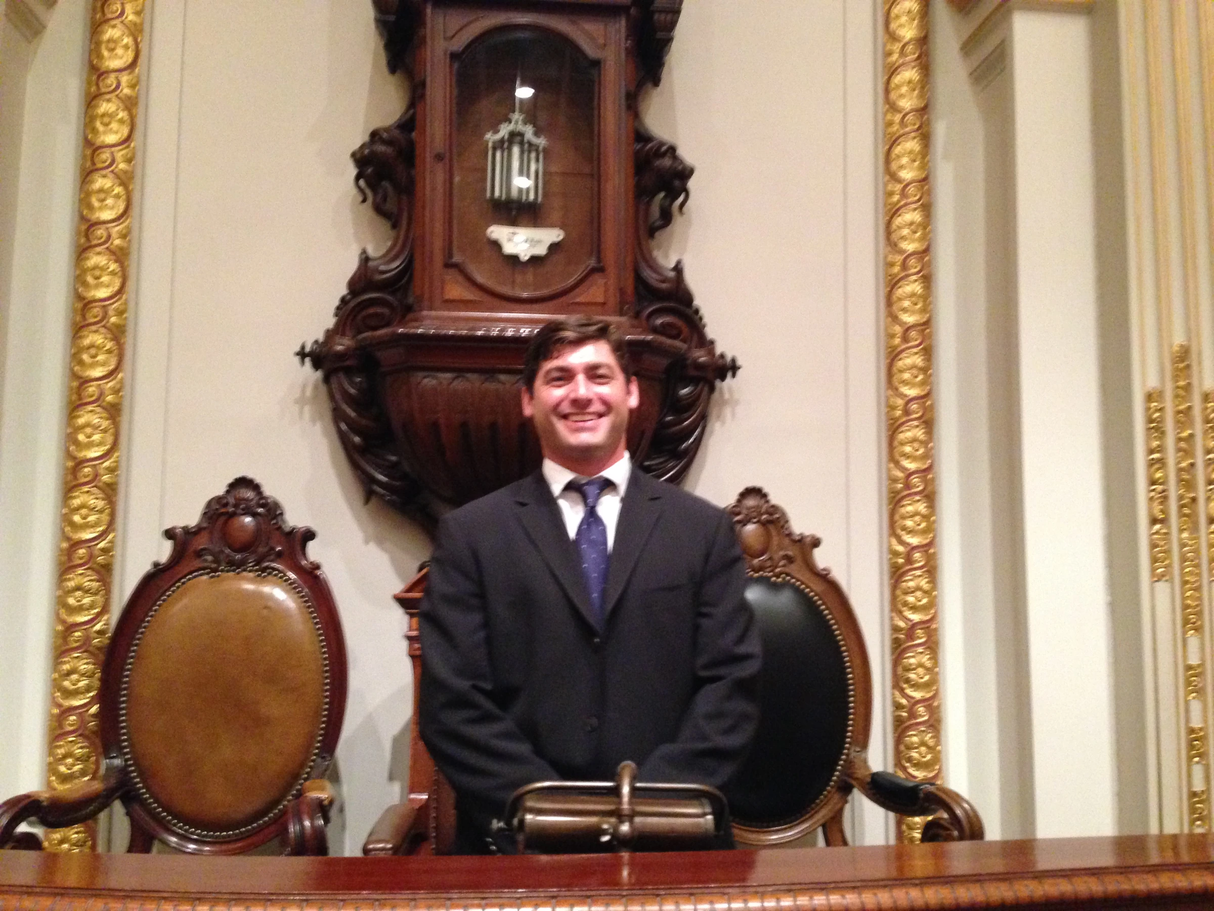 Adam entering the historic NYSE boardroom