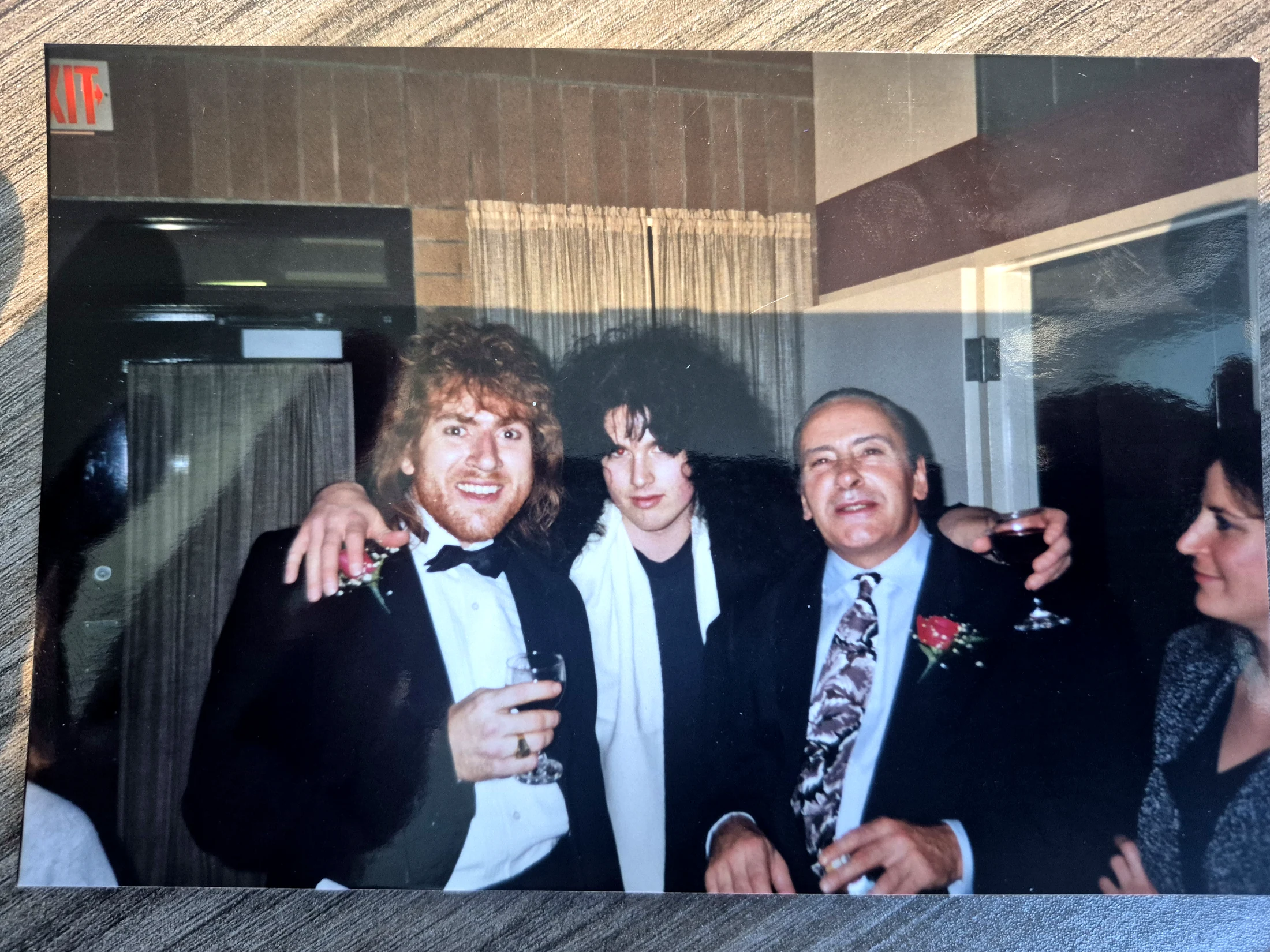 Tim Steinrock, Benny Doro, Tim's mentor James, and Nina Cramer together after the 1990 Christmas production