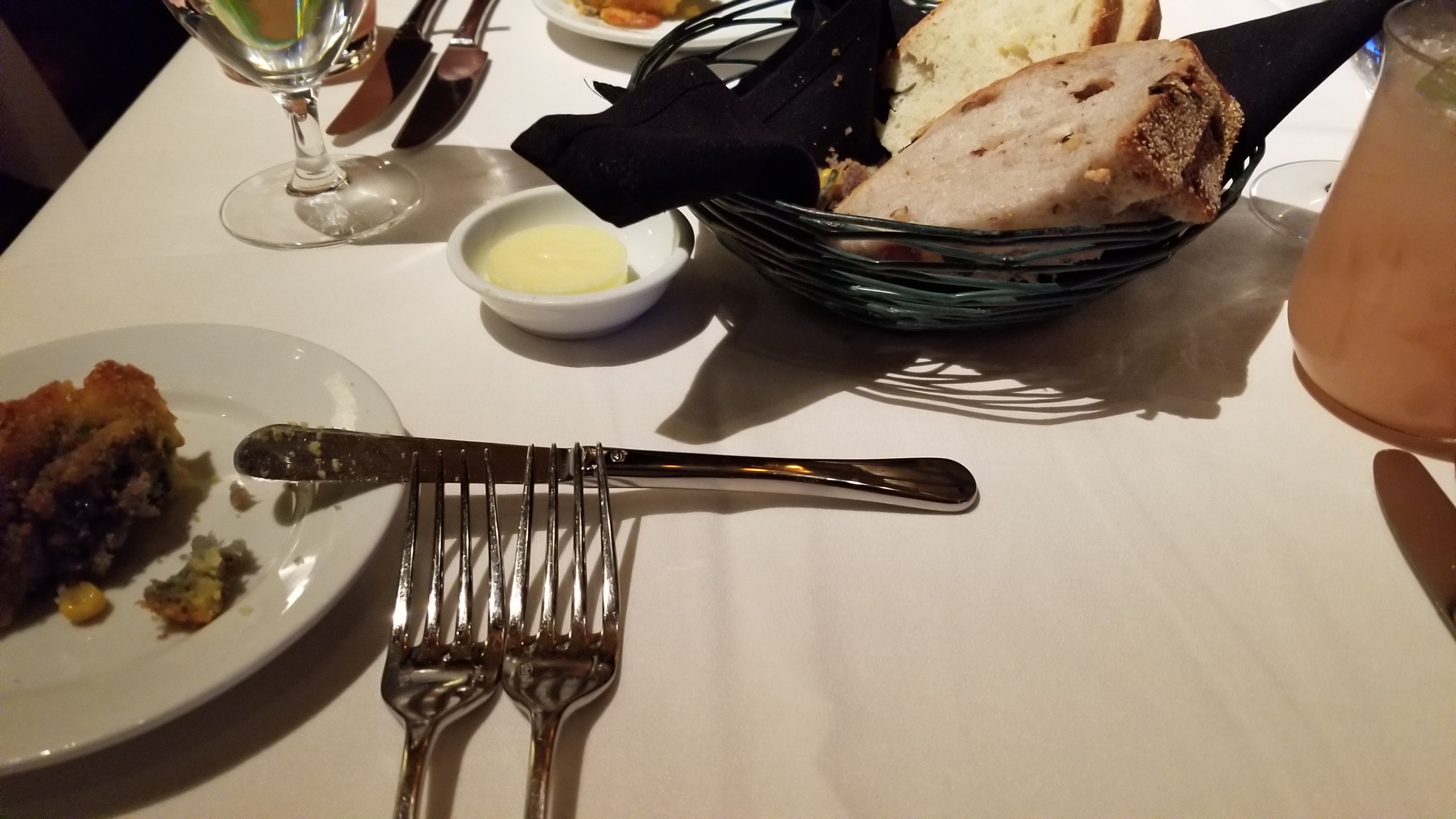 The bread service.