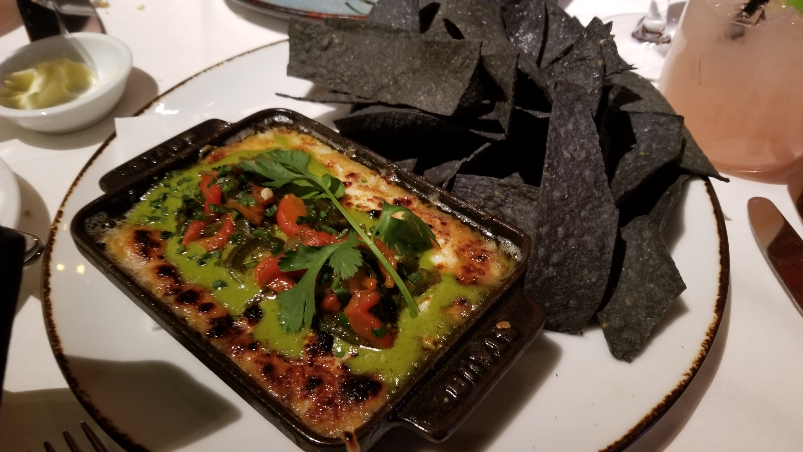 Chips and a hot dish at Mesa Grill.